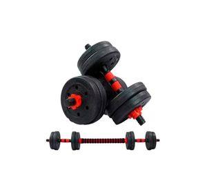 Set De Mancuernas 15 Kg Barra Armable Ajustable