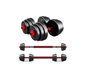 Set De Mancuernas 15 Kg Barra Armable Ajustable