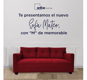 Sofá Mateo Chenille Rojo Pata Plastica 3C
