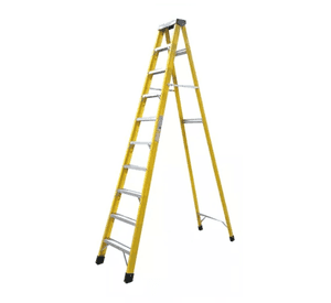 Escalera Fibra De Vidrio Industrial 3.1mts 10 Peldaños 150kg Amarilla
