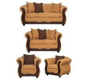 Juego de Living 3 2 1 1 Barcelona Oro