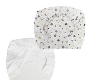 Set de 2 Sábanas Bajeras para Colecho Estrellas Beige