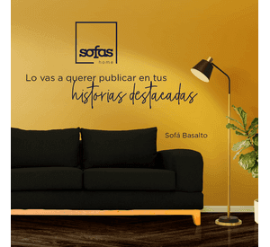 Sofá Basalto Chenille Tipo Lino Negro 3 Cuerpos