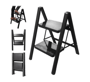 Escalera Plegable Ligera Acero 2 Escalones Capacidad 150kg