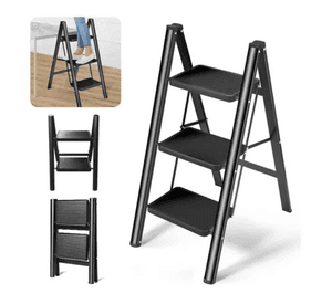 Escalera Plegable Ligera Acero 3 Escalones Capacidad 150kg