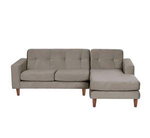Sofa Chaiselong Der Salerno Tela  Velvet  Gris