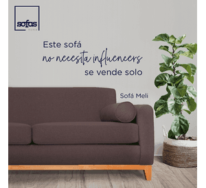 Sofá Meli Felpa Cafe 3 Cuerpos