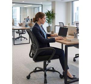 Pack 2 Sillas de Oficina Ergonómica con Respaldo de Malla y Base Cromada