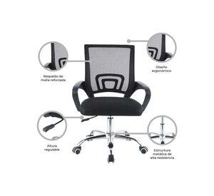 Pack 2 Sillas de Oficina Ergonómica con Respaldo de Malla y Base Cromada