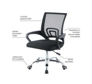 Pack 2 Sillas de Oficina Ergonómica con Respaldo de Malla y Base Cromada