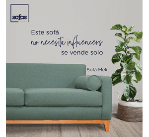 Sofá Meli Chenille Tipo Lino Verde 2 Cuerpos