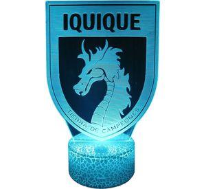 Lámpara ilusión 3D De Insignia Iquique 7 Colores Led