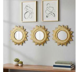 Set 3 Espejo Decorativo Pared Inspiración Solar Adorno Jhn