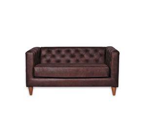 SOFA BRESCIA 2C CUERO KENTUCKY CAFE MORO