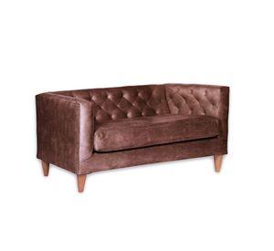 SOFA BRESCIA 2C CUERO KENTUCKY CAFE MORO