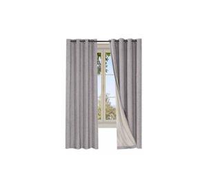 Cortina Blackout 100% 2 Paños 140x220cm Textura Lino Gris