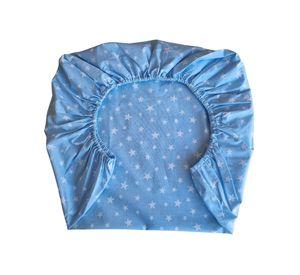 Set de 2 Sábanas Bajeras para colecho Mini Estrellas Blancas Fondo AZUL