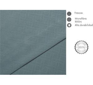 JUEGO DE SABANAS ARTHOME 2 PLAZAS GRIS CON RELIEVE - MICROFIBRA 80G