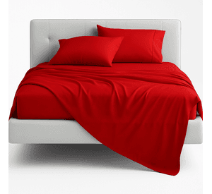 Sábana 1½  Plazas 800 Hilos Liso Rojo v7 7EF