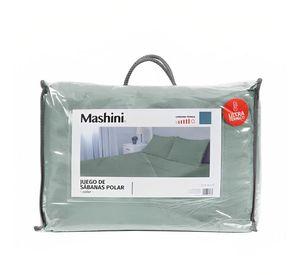 Juego de Sábanas Polar Lisa 1.5 Plazas / Verde – Mashini