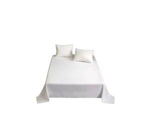 Juego Sábanas Algodón Poliéster 200 Hilos + 2 Fundas King Blanco