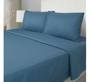 JUEGO DE SABANAS ARTHOME 2 PLAZAS AZUL CON RELIEVE - MICROFIBRA 80G