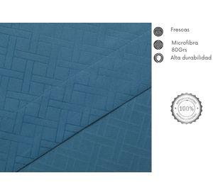 JUEGO DE SABANAS ARTHOME 2 PLAZAS AZUL CON RELIEVE - MICROFIBRA 80G