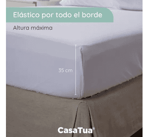 Sabana casatua soft ultra suave funda bordada 1.5 plaza color blanco