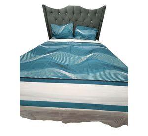 SABANA DE GÉNERO 2 PLAZAS DISEÑO RAYAS AZULES