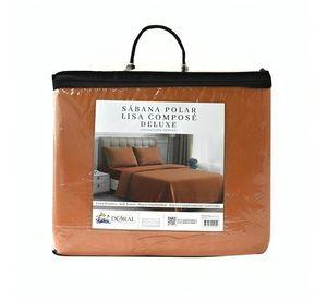 Sábanas Polar Lisa Composé 2 Plazas / Bicolor Terracota – Doral