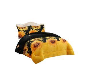 Cobertor de Invierno Plush con Diseño Girasol 2 Plazas MXH