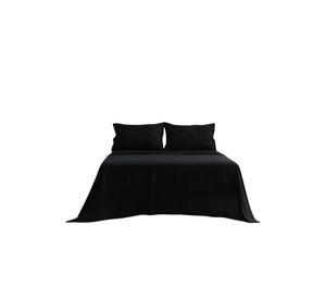 Juego Sábanas Poliéster Polar + 2 Fundas 2 PL Negro