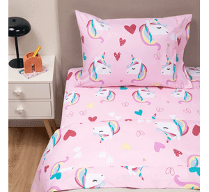 Sabanas infantiles 1.5 plaza + funda unicornio