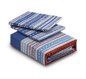 Juego de Sabanas 144 Hilos King Karachi Azul
