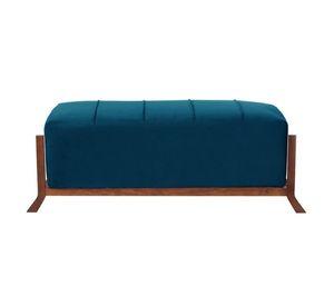 Banqueta Marsella  Tela Velvet Azul Petroleo