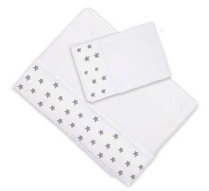 Juego de Sábanas 1 Plaza Estrellas Gris