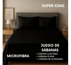 Sabanas hotel irish home microfibra super king color negro