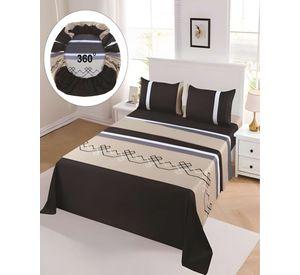 SET DE SABANAS DISEÑO ESTAMPADO 2 PLAZAS NEGRO3