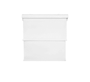 Cortina Roller Blackout doble tela 140x200 con cenefa blanco