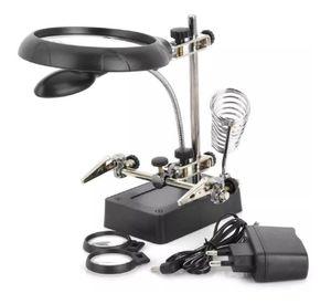 Lupa Ayudante Soldar Porta Cautin 10X5 Led Am64