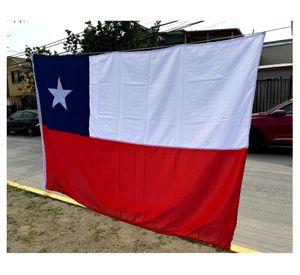 Bandera de Chile 140x210 cm Estrella Bordada Tela Reforzada Repelente al Agua