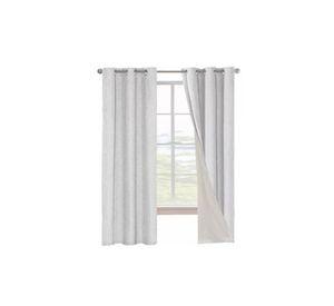 Cortina Blackout 100% 2 Paños 140x220cm Textura Lino Ivory