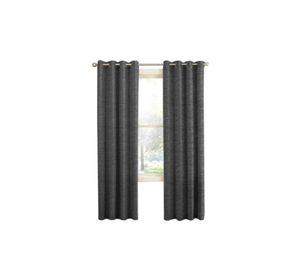 Cortina Blackout 100% 2 Paños 140x220cm Textura Lino Gris Oscuro
