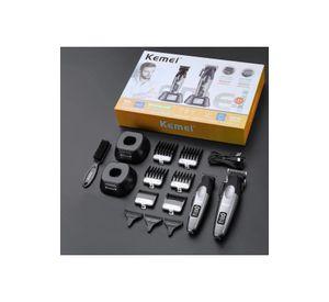 Barber Combo Kemei Cortadora y Patillera con Base 9000 RPM