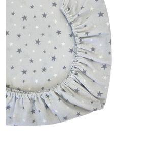 Sabana Moletón 100% Algodón para Colecho Mini Estrellas Gris