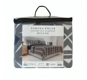 Sábanas de Polar Composé King / Triángulos Gris Blanco – Doral