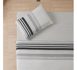 Juego sabanas Casatua rayas gris 1.5 plaza