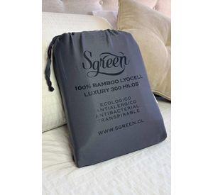 Sabanas de Bambu QUEEN con 2FUNDAS Lyocell. Sgreen/Gris Oscuro