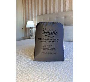 Sabanas de Bambu QUEEN con 2FUNDAS Lyocell. Sgreen/Gris Oscuro