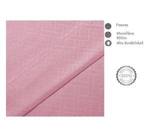 JUEGO DE SABANAS ARTHOME 1.5 PLAZA ROSADA CON RELIEVE - MICROFIBRA 80G